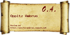 Oppitz Ambrus névjegykártya